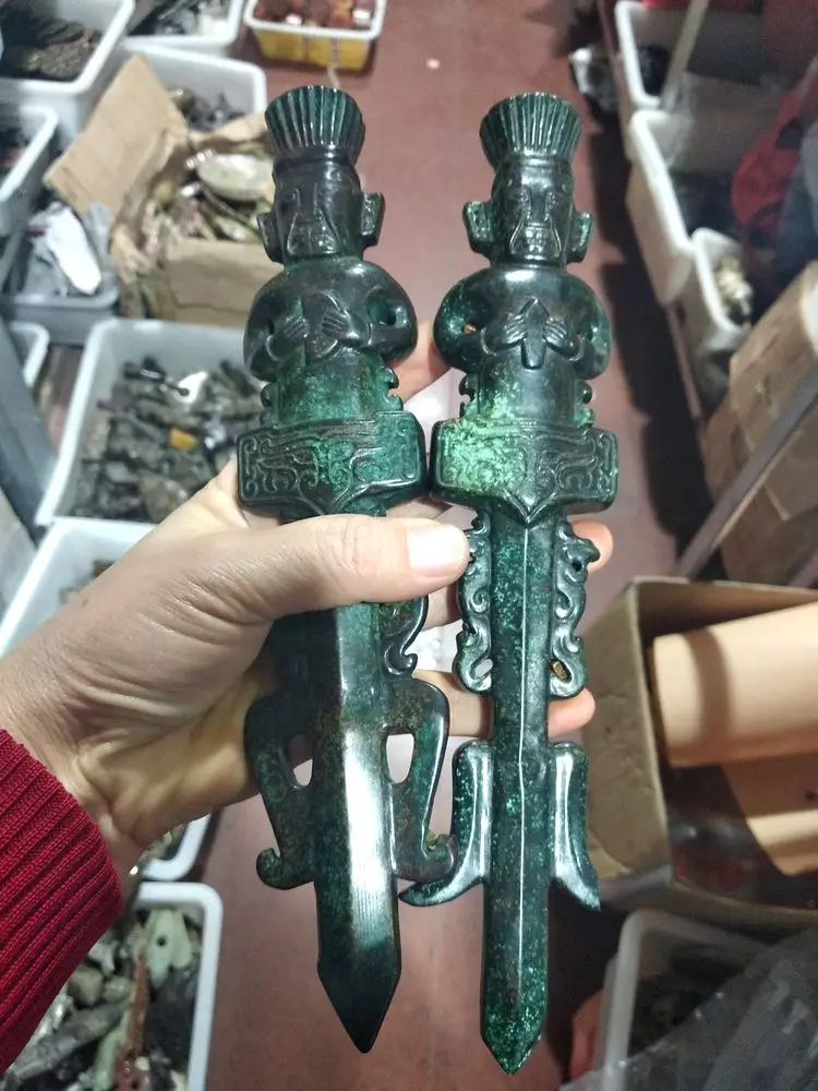 Винтажная Нефритовая палочка для буддистского творчества Phurpa Dorje Phurba Kapala