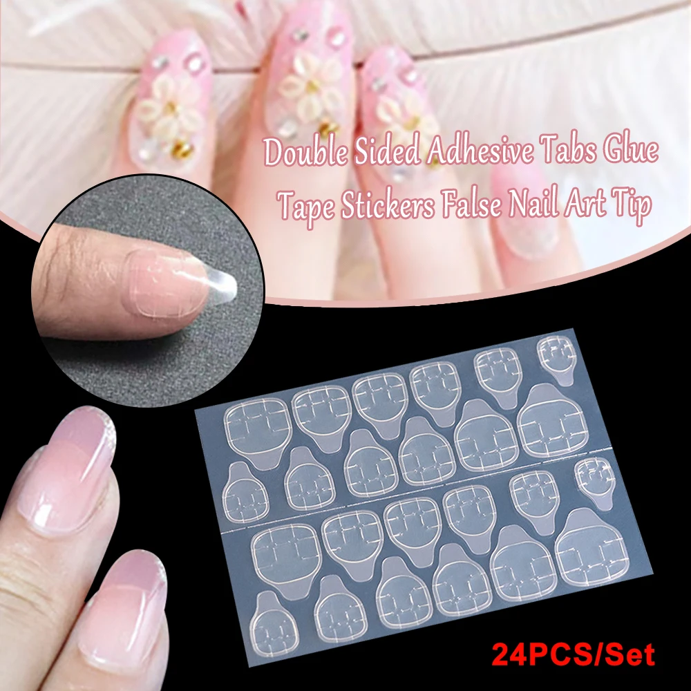 

480Pcs Double Sided Glue Nail Sticker Adhesive Tabs Waterproof Breathable Fake Nail Glue Stickers Jelly False Nails Tips