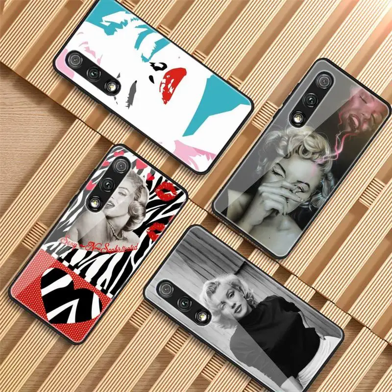

Hand Painted Marilyn Monroe Phone Case Tempered Glass For Huawei P9 10 10plus 20 30mate9 10 20 20Pro Honor8X 9 10 V10 Nova3I 5