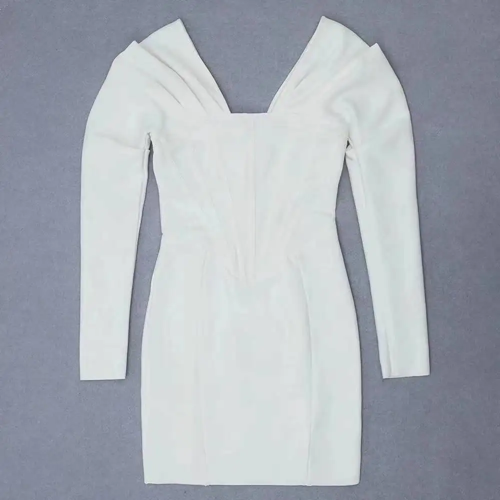 

new fashion white Long Sleeve Bandage dress