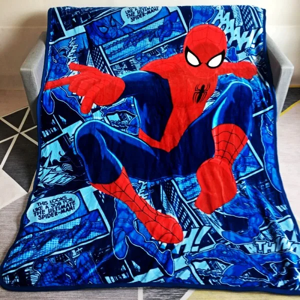 Disney Double Layered Mickey Minnie Mouse Sherpa Thick Warm Blanket Throw for Girls Kids on Bed Sofa 150x200cm Flatsheet Winter - Цвет: Spiderman