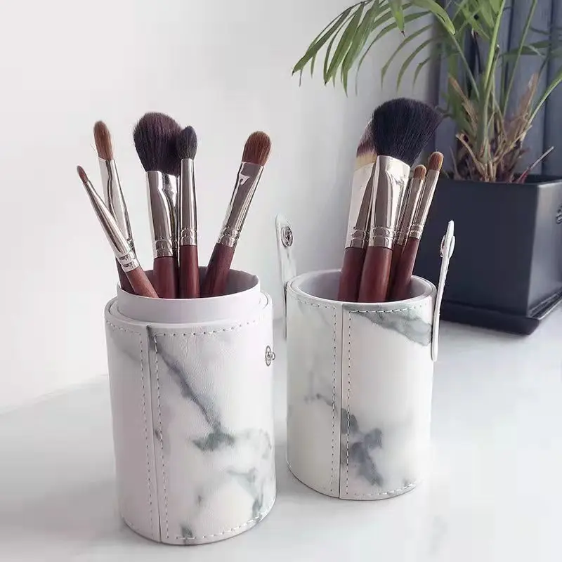 3 Size Portable Travel PU Marbling Makeup Brushes Holder Empty Container Storage Cosmetics Brush Organizer Tools | Красота и здоровье
