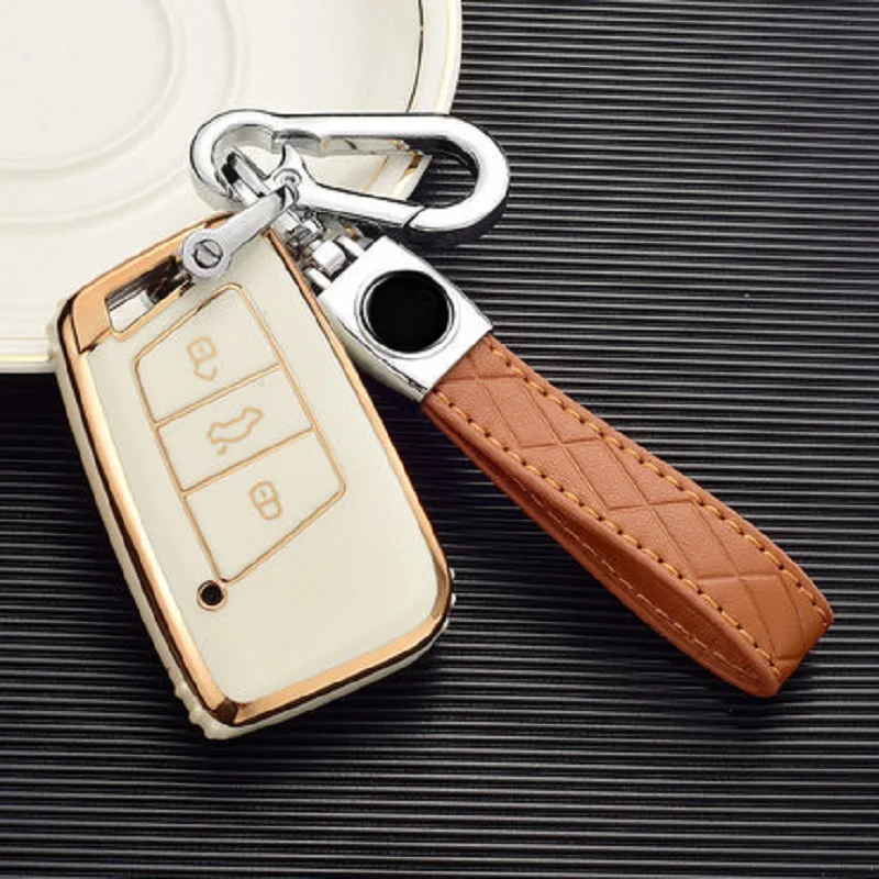 

TPU Car Key Case Cover Auto Accessories For Volkswagen VW Magotan Passat B8 Golf For Skoda Superb A7 Smart Key Protection Shell