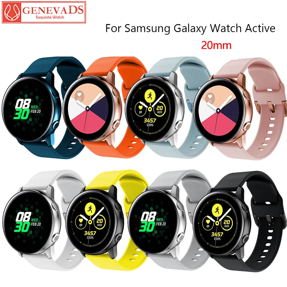 20mm Silicone Watchbands for Samsung Galaxy Watch Active 2 Bracelet Smart Watch Strap for Samsung Galaxy Watch 42mm Watch Strap