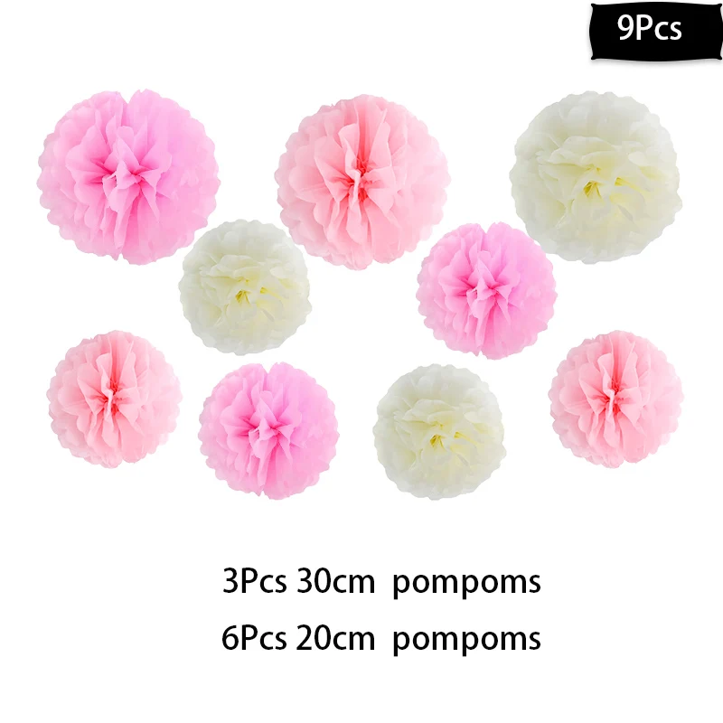 pompom flower Летние для тропической Гавайской вечеринки вечерние Aloha баннер флаги гирлянда Гавайский пляж тематическая вечеринка на день рождения украшения для детей Фламинго Вечерние - Цвет: pompom flower