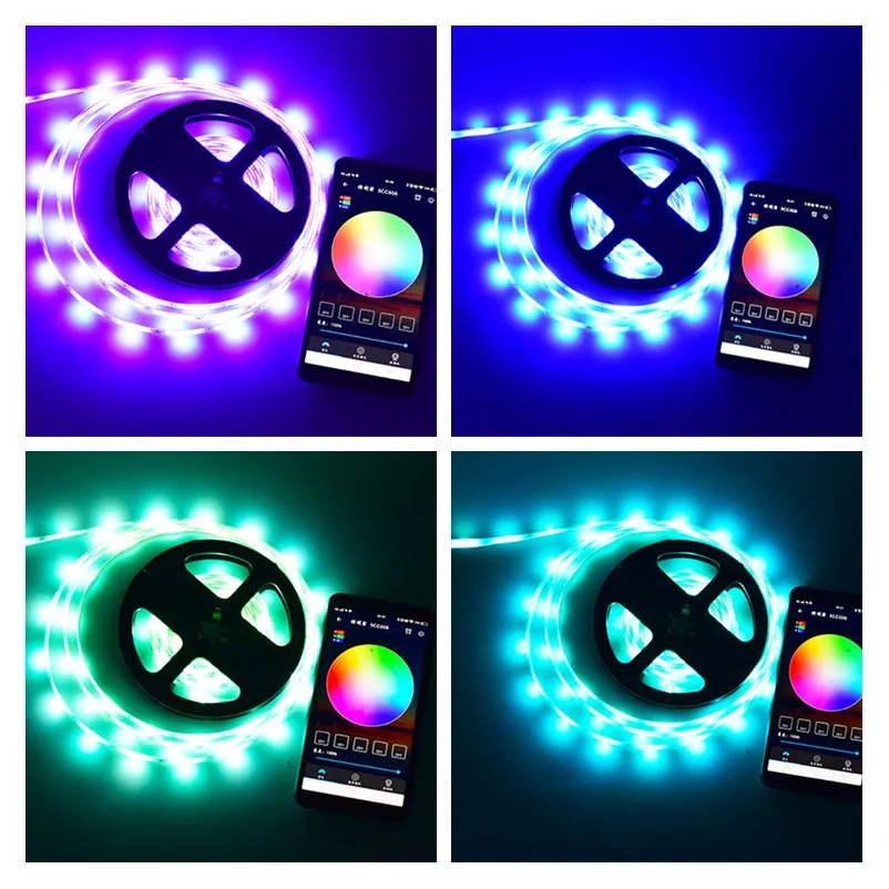 Bluetooth Светодиодные ленты светильник s RGB 5050 SMD гибкая лента Водонепроницаемый