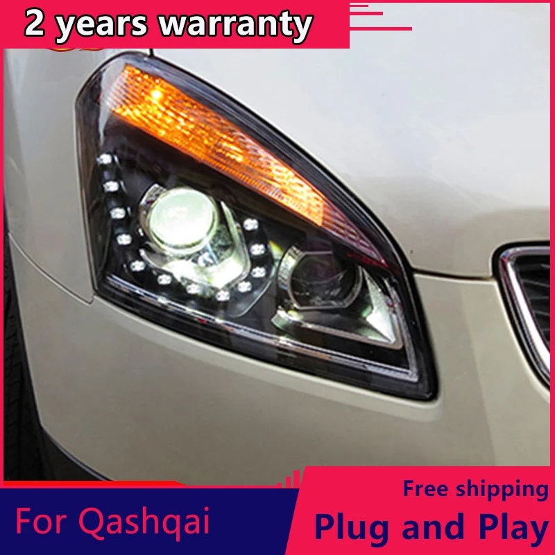 Стайлинг автомобиля KOWELL для Nissan Qashqai светодиодные фары 2009 2014 новые drl H7 hid