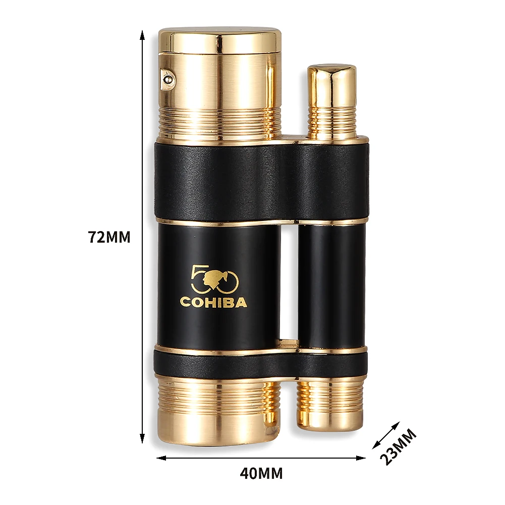 COHIBA ветрозащитный бутановый фонарь зажигалка портативные Креативные мужские