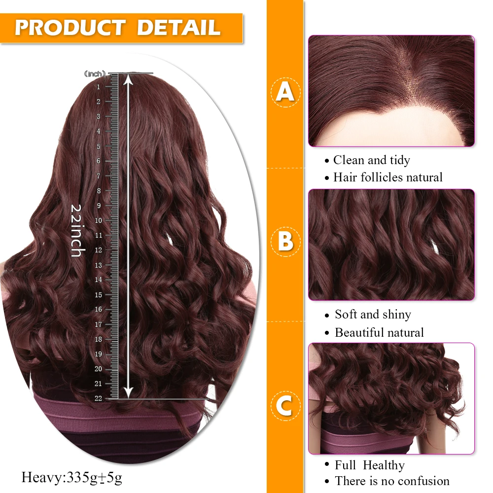 Длинный синтетический парик на сетке спереди для чернокожих женщин термостойкие