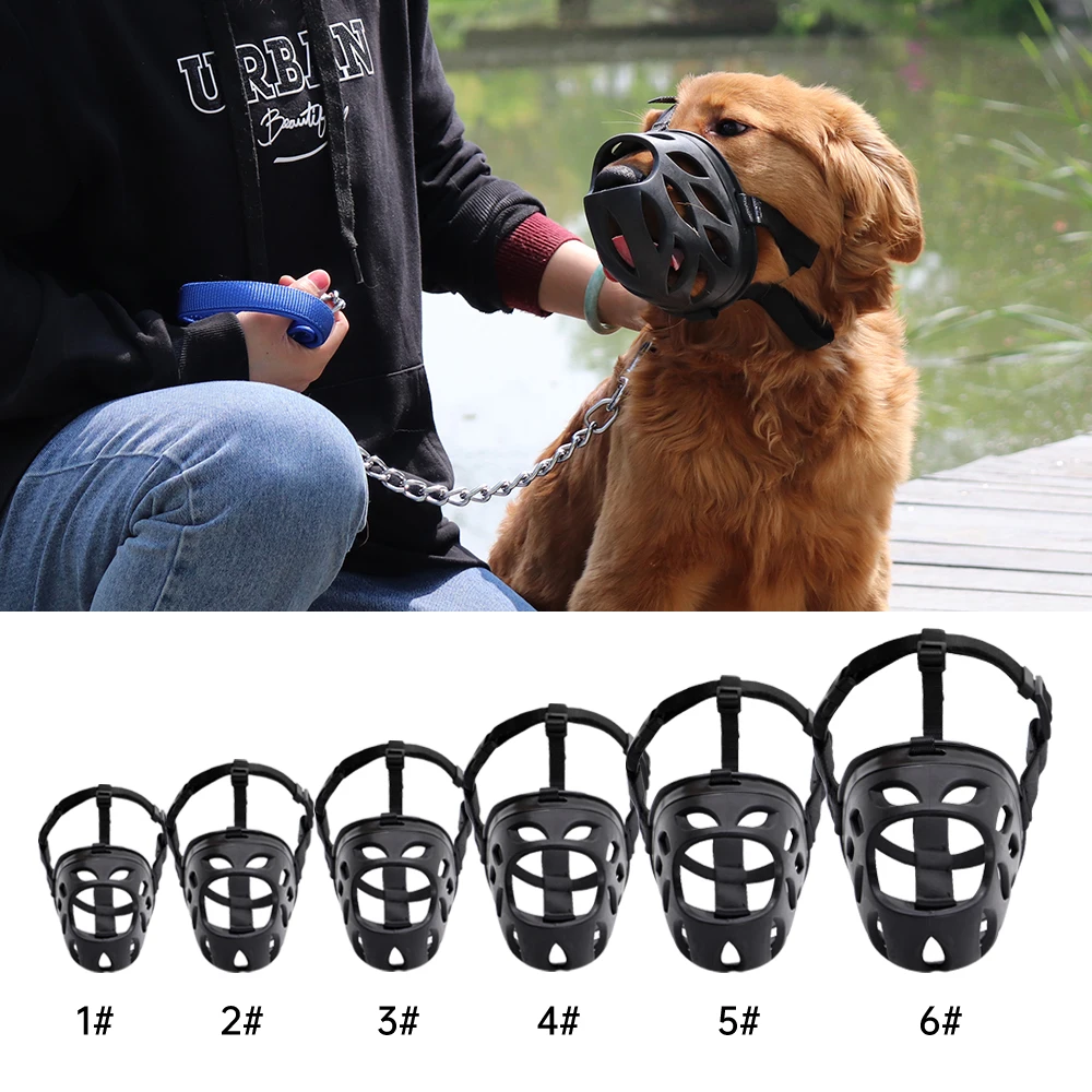 

Soft Silicone Dog Muzzle Basket Pet Muzzle Prevent Barking Biting Chewing Rubber Basket Muzzles for Small Medium Large Dogs