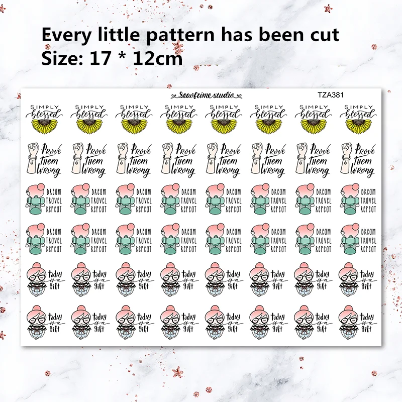 1 шт. милая девушка с положительной энергией свободный лист наклейка