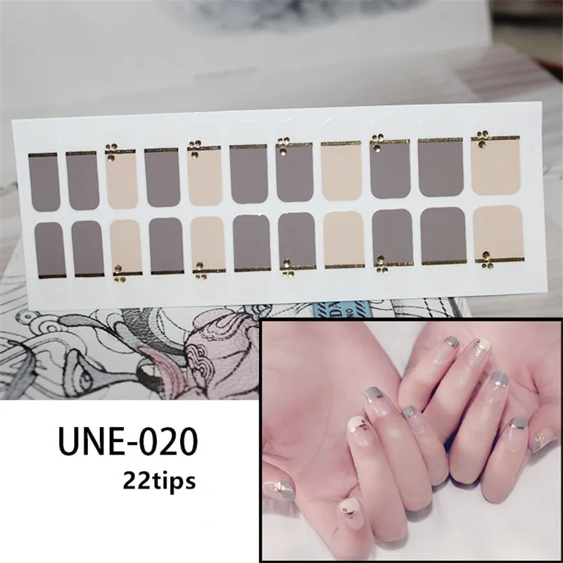 UNE020 Lamemoria 22 советы, стикеры 3D на ногти Nail Art, красное сердце, дизайн, французский экологический клей, наклейки, наклейки для женщин, маникюр - Цвет: UNE020