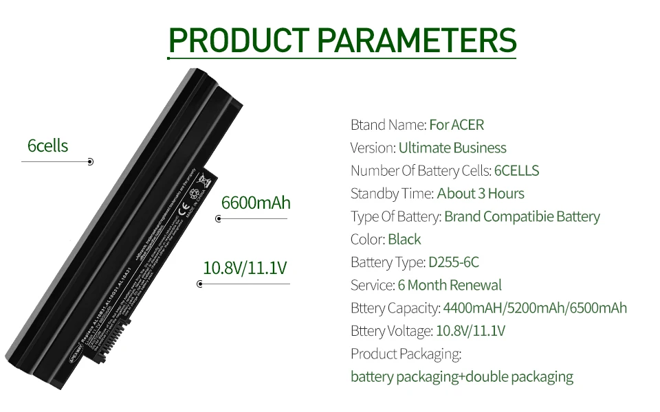 ApexWay 11,1 V Батарея для acer Aspire AL10B31 AL10A31 AL10G31 один 522 AOD255 722 D255 AOD260 D255E D257 D257E D260 D270 E100