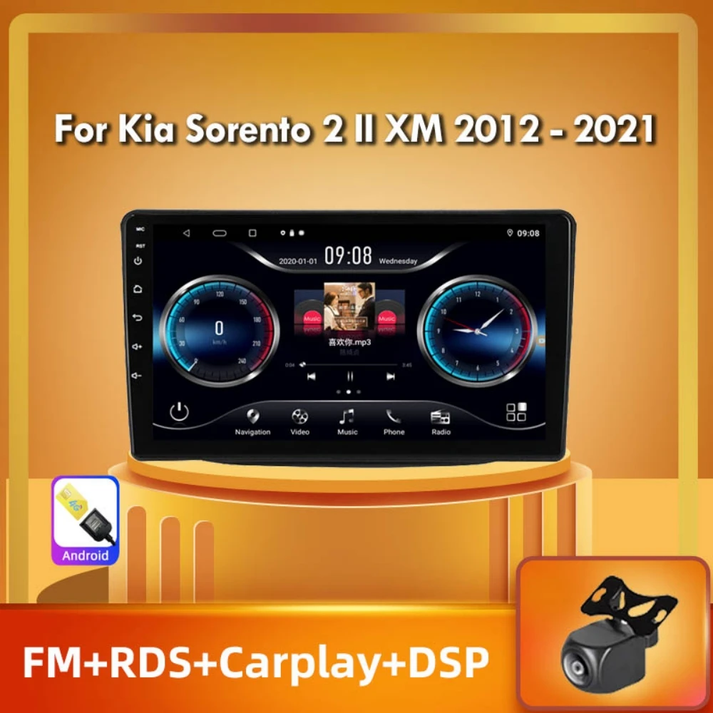 

Автомагнитола для Kia Sorento 2 II XM 2012-2021, мультимедийный видеоплеер, навигатор GPS, Android, 2din, 2 Din, Dvd, встроенный Carplay