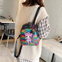 cartoon rainbow backpack student bag sequined backpack small casual outdoor bag women anime cute backpack women kawaii bag