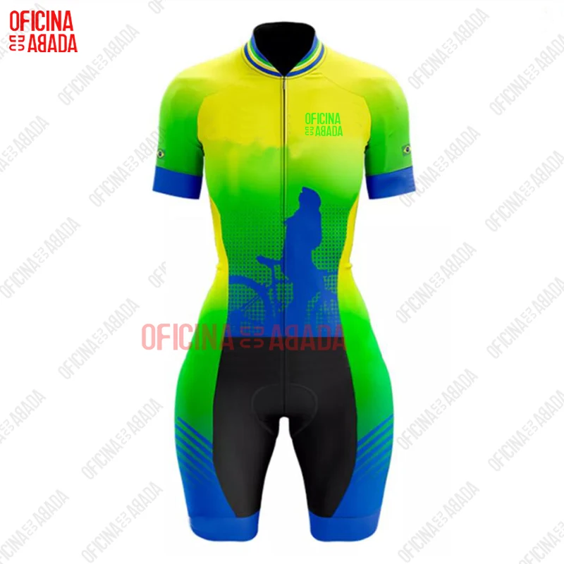 Однотонный комбинезон Oficina do Abadá для женщин с леггинсами и топом в спортивном стиле.