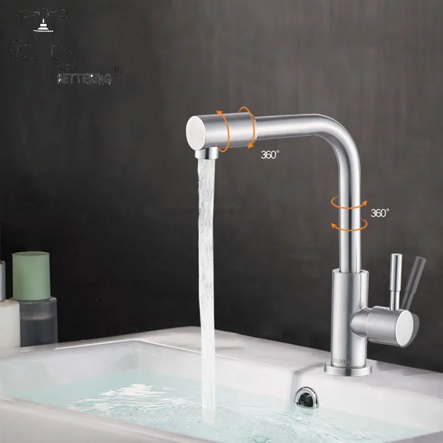 Universal 360° Rotatable swivel Kitchen Faucet 360°Rotate Spray Head Stainless Steel stream deck Tap Brushed Cold Hot Sink Mixer |