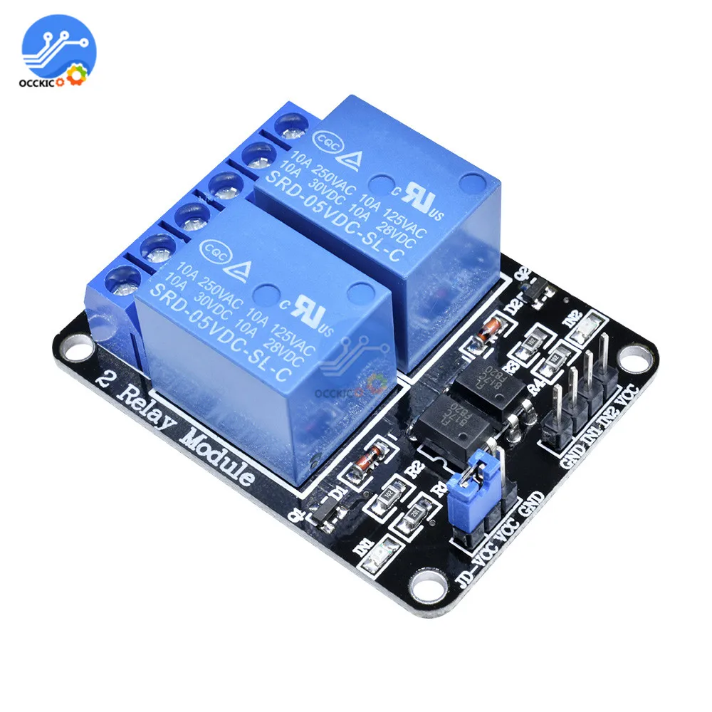 DIY kit DC 5V релейный модуль 2 канала низкий уровень срабатывает Shiled реле для Arduino ARM PIC