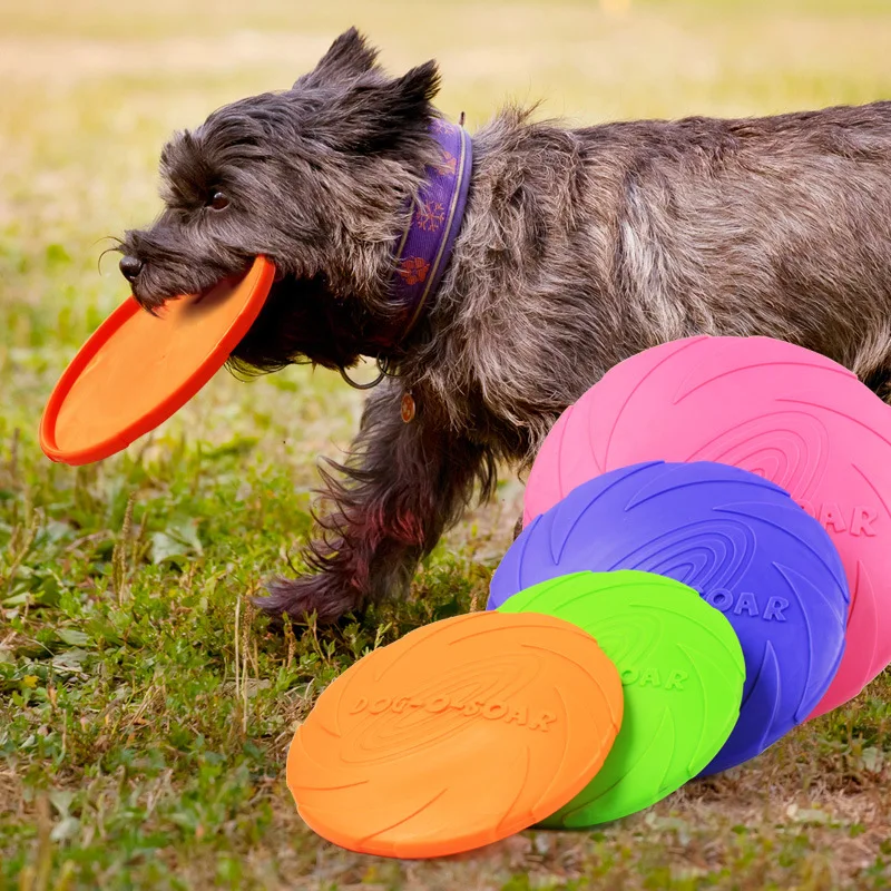 

Silicone Flying Saucer Dog Cat Toy Rubber Flying Discs Dog Game Resistant Chew Puppy Training Funny Interactive Pet Supplies