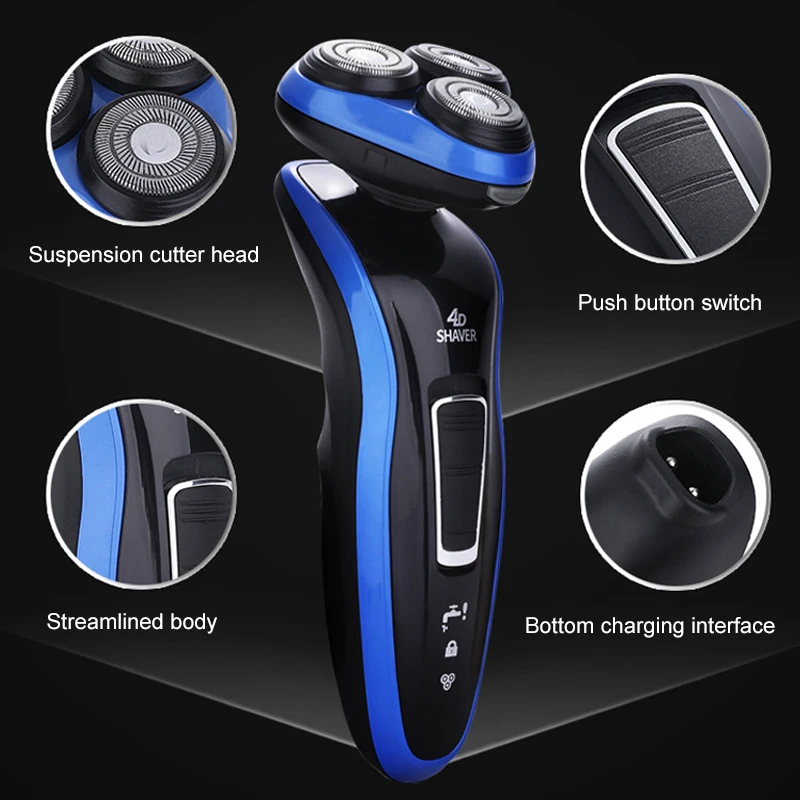 4 в 1 Мужской электробритва для всего тела моющийся станок бритья перезаряжаемый