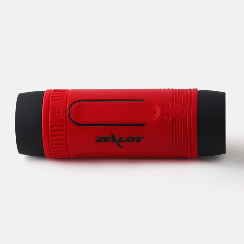 Zealot S1 Колонка Bluetooth динамик велосипедный портативный сабвуфер бас водонепроницаемые беспроводные динамики Внешний аккумулятор+ светодиодный светильник+ крепление для велосипеда - Цвет: Red Speaker