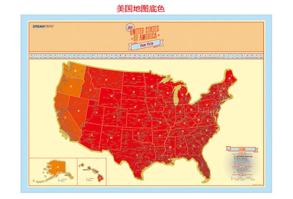 Office Supplies USA Scratch Map Of American Country Packed in Card Tube off Travel Vacation Traveler Log Gift | Дом и сад