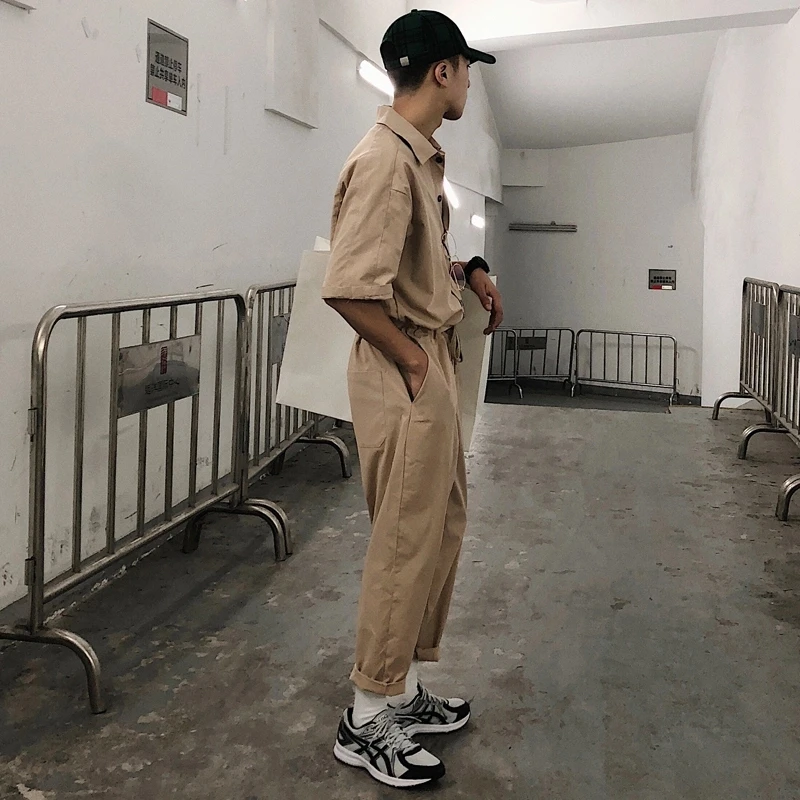 Мужской повседневный комбинезон в стиле хип-хоп хлопковые комбинезоны