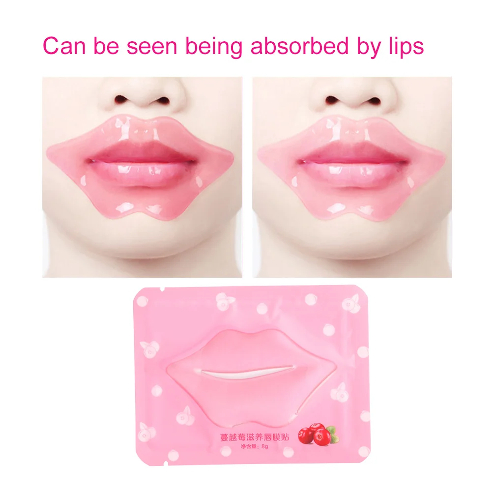 

20pcs Cranberry Lip Mask Crystal Natural Collagen Beauty Exfoliating Moist Moisturizing Lip Mask Fades Lip Wrinkles Lip Care