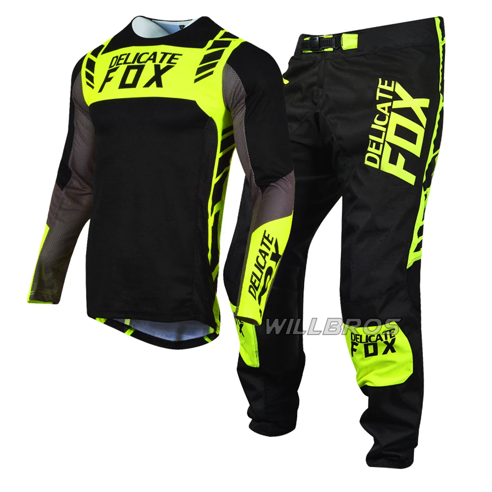 Delicate Fox Jersey Pants Motocross Combo Outfit Gear Set Enduro BMX MX DH Dirt Bike Suit Moto Cross Off-road ATV UTV Kits Men