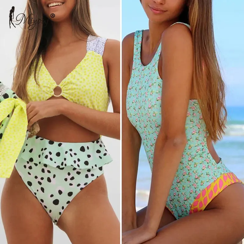 

Miyouj 2021 Braided shoulder strap Swimsuit Women'S Beach Elegant Hollow Out Swimwear Women Multi-Line Fresh Blue One Piece Suit
