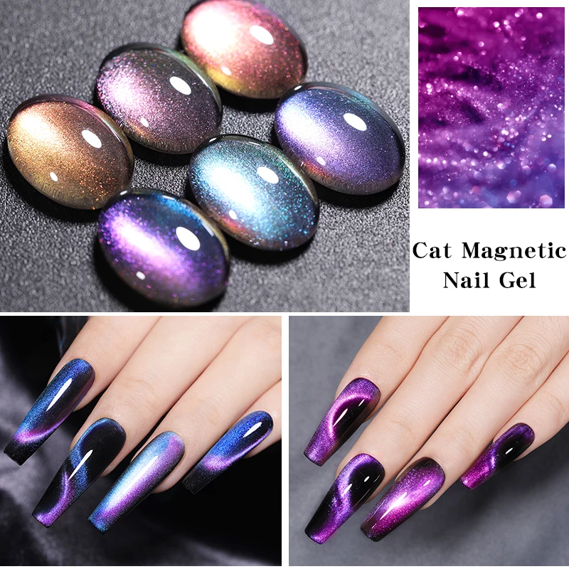 

LILYCUTE 7ml Cat Magnetic Gel Nail Polish Esmaltes Semi Permanent Glitter Magnetic Nail Gel Soak Off UV Gel Nail Art Gel Varnish