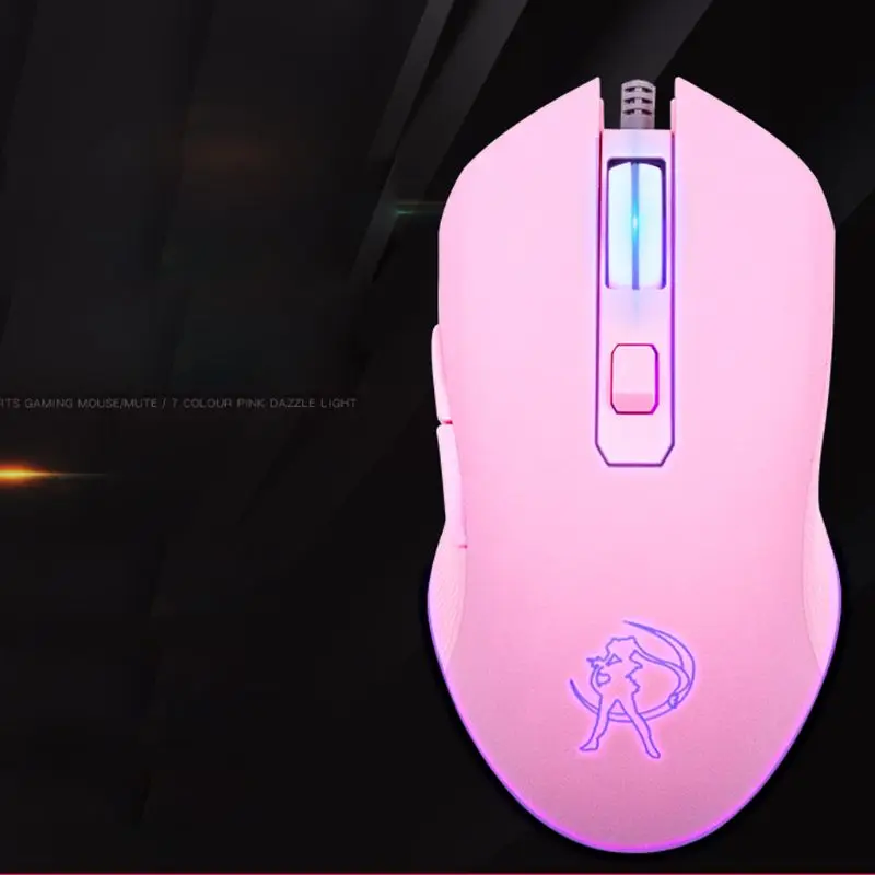 

Gaming Mouse Silent Click 7 Colors LED Light Optical Game Mice Ergonomic USB Wired with 3200 DPI and 6 Buttons