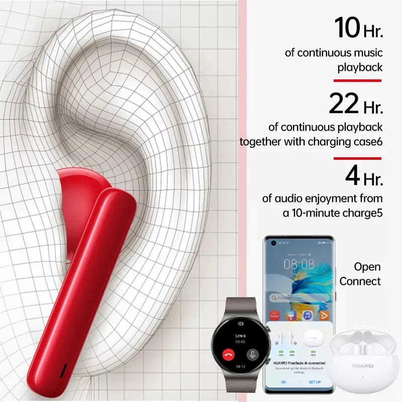 huawei freebuds 4i fone de ouvido bluetooth wireless bluetooth headphone tws active noise call reduction eearphone free global shipping