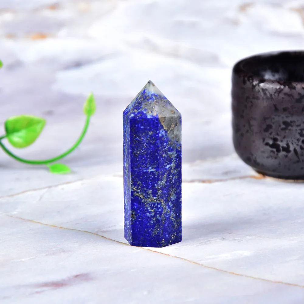 

1PC Natural Crystal Lapis Hexagonal Column Crystal Point Mineral Repair Home Furnishing DIY Gift Decoration