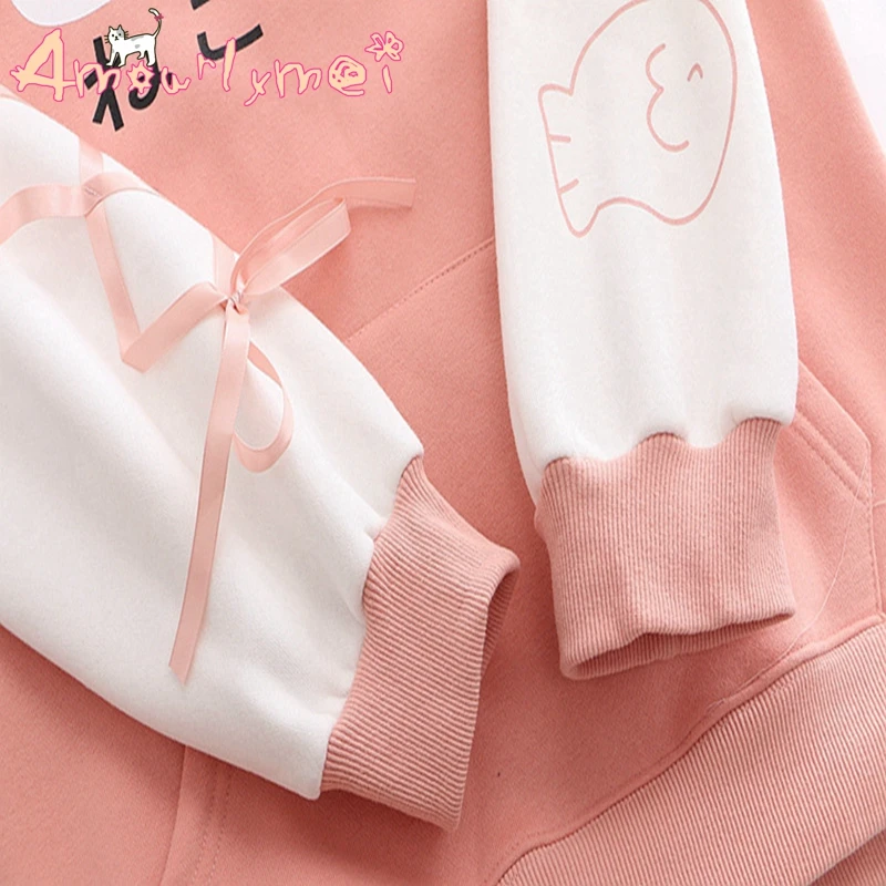 Японские хлопковые толстовки в стиле Харадзюку С мультяшным принтом