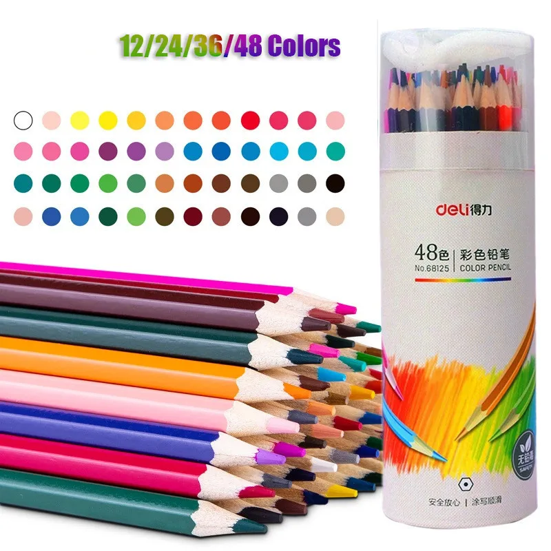 

[ Drawing Pencils ] 12/24/36/48 Colors Coloured Pencil Set Oily Colored Pencil for Kids and Adults School/Art Supplies