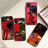 cartoons cute girl lady bug phone case for iphone 12 mini se 2020 5 5s 6 6s plus 7 8 plus x xr xs 11 pro max fundas coque cover