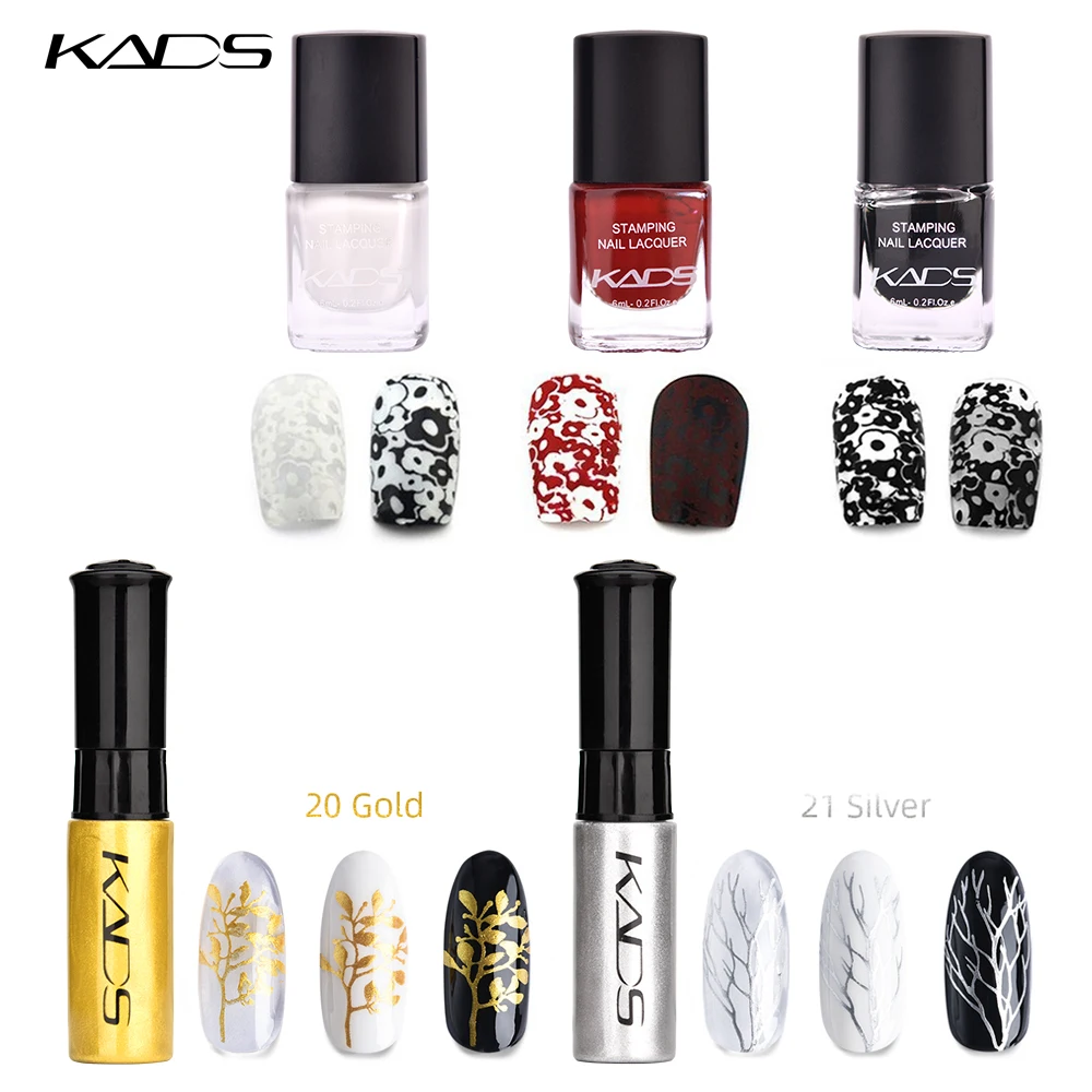 KADS набор стемпинга для дизайна ногтей трафареты шаблон штамповки стемпер