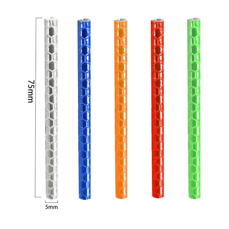 12 Pcs/Banyak Sepeda Gunung Naik Sepeda Roda Rim Berbicara Klip Penahan Tabung Peringatan Lampu Strip Reflektor Reflektif Tabung 75 Mm
