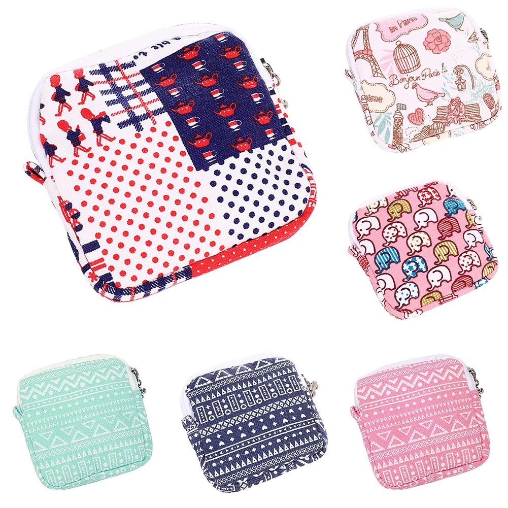 Хлопковая складная сумка с принтом двухслойные женские гигиенические салфетки