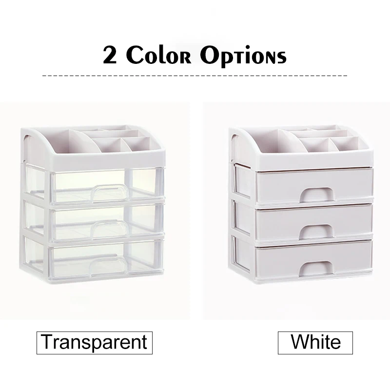 

Makeup Organizer Drawers Plastic Cosmetic Storage Box Dustproof Storage Rack Desktop Makeup Brush Holder Jewelry Container