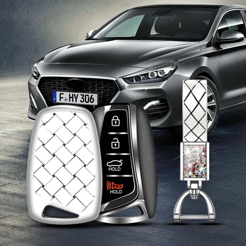 Чехол для автомобильного ключа из ТПУ с 4 кнопками смарт чехол Hyundai Solaris Accent Elantra ix35
