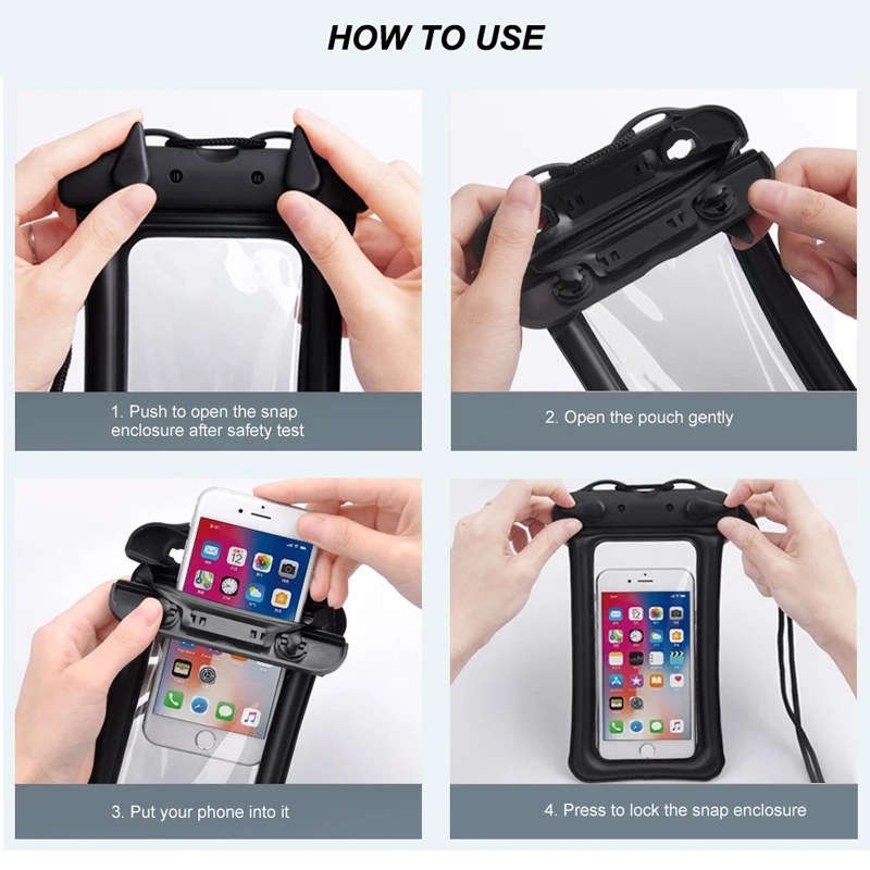 

Universal Waterproof Floating Phone Case for 4-6.5 Inches Mobile Phone Underwater Swimming Water-Resistant Bag for Beach Diving