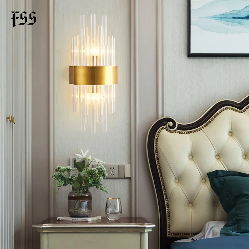 Современные Настенные светильники Fss со стеклянным стержнем прикроватное бра