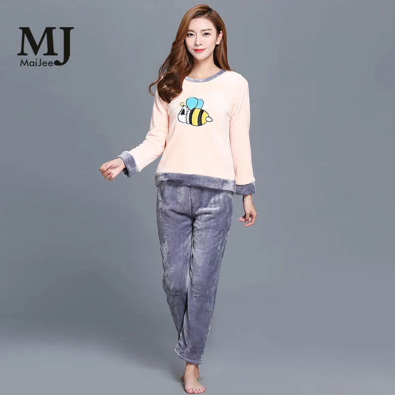 

MJ174A Winter Pajama Set Flannel Sleepwea Thickening Pyjamas Feminino Pyjama Pajamas Pyjama Women Pijama Mujer Pijamas Entero