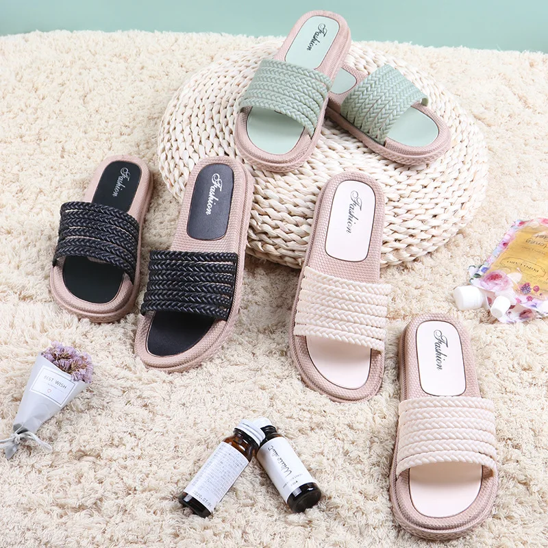 

Ladies' New Slippers Summer New Style Roman Style Sandals and Slippers Fashion Outer Wear Students' Flip-flop Beach Slippers