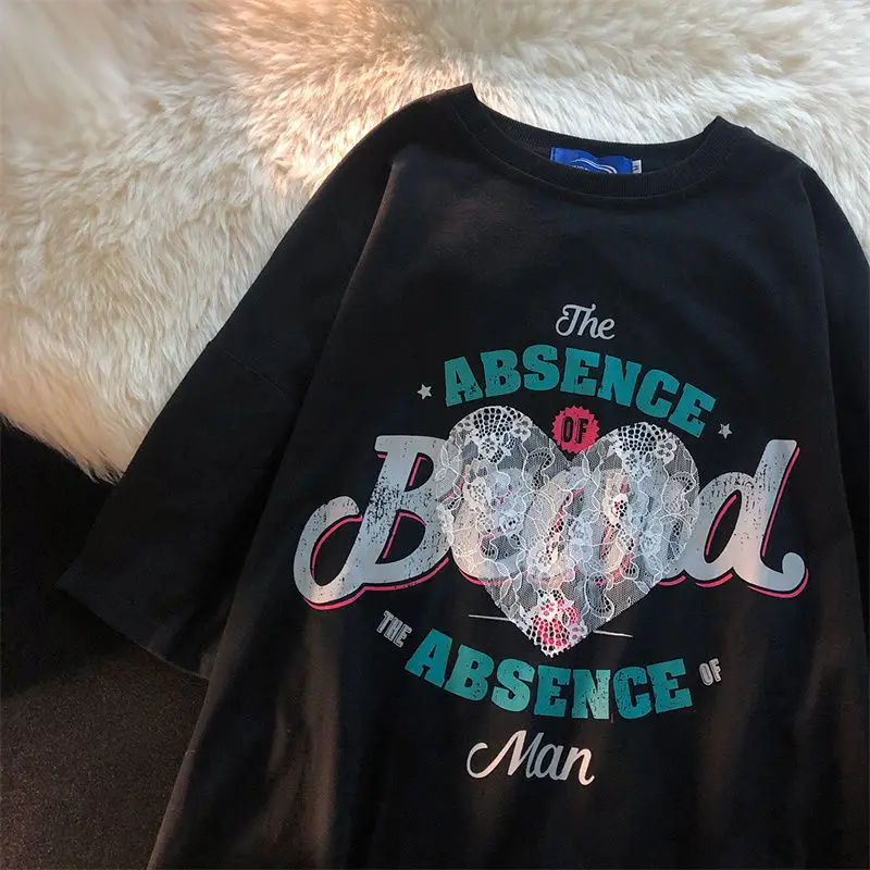 Белое кружевное платье в винтажном стиле С принтом виде букв женские футболки