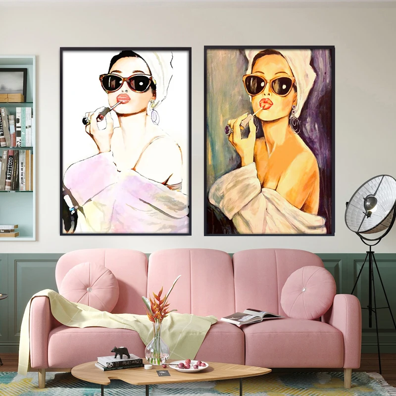 Модные Плакаты для девочек и женщин плакаты модные принты черная Картина на