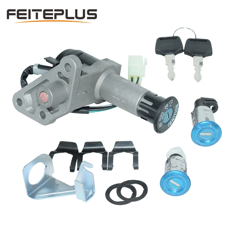 Комплект ключей зажигания для мотоцикла комплект GY6 125cc 150cc мопеда скутера 4