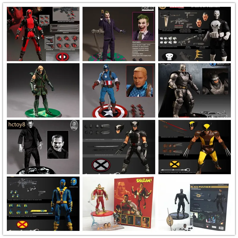 Mezco Joker Punisher Бэтмен Commander Дэдпул Зеленая Стрела Капитан Америка Shazam Черная пантера